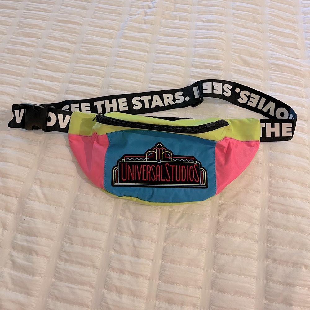 Neon 90s vintage vibes universal studios Fanny pack